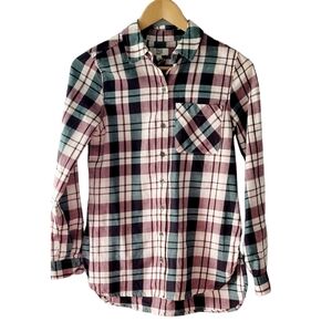 True Craft Burgundy and Green Flannel Shirt New with Tags Size XS New with Tags